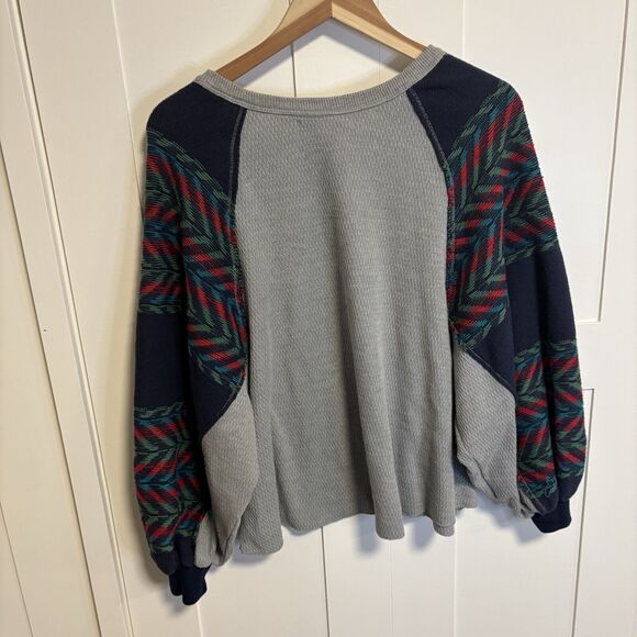Free People We The Free Rainbow Dreams Oversized Pullover Size Small Gray - Picture 2 of 8